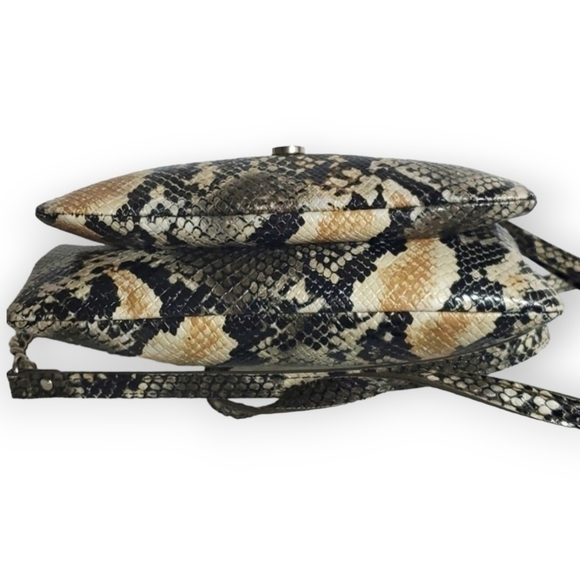 Nine West Snakeskin Print Clutch Wristlet Shoulder Bag - Picture 4 of 7